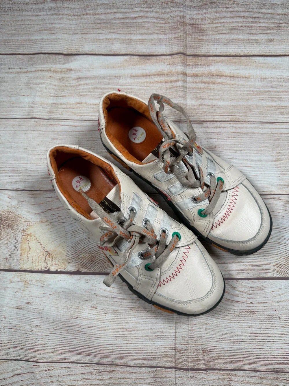 TMA EYES white leather sneakers - Gorpcore